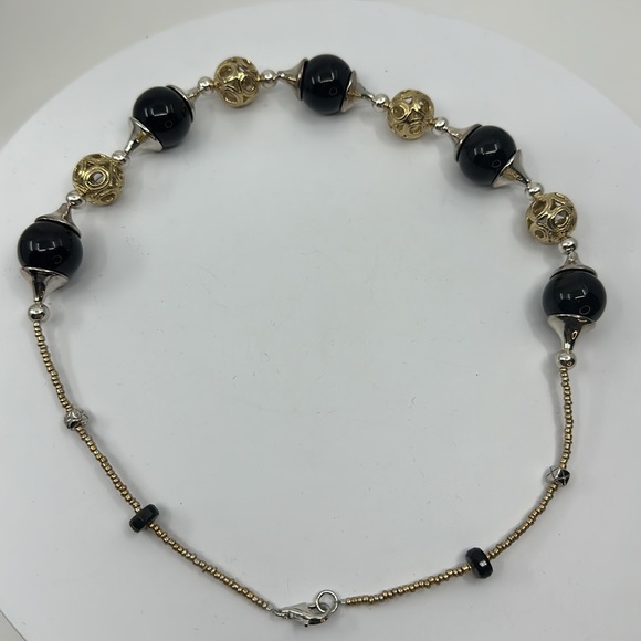 RLM Studio Elegance 20” Sterling Silver & 18k Gold-Plated Lace Bead Necklace - Picture 9 of 12